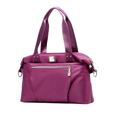 Artwell Artwell Women Top Handle Handbag Satchel Purse Waterproof Nylon Tote Bag Crossbody Shoulder Bag (Purple)