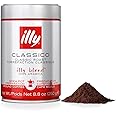 illy Coffee, Moka Ground, Classico Medium Roast, 100% Arabica Bean Signature Italian Blend, Premium Gourmet Roasted Coffee, P