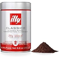 illy Coffee, Moka Ground, Classico Medium Roast, 100% Arabica Bean Signature Italian Blend, Premium Gourmet Roasted…