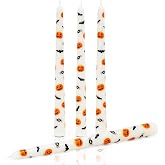 Tuitessine Halloween Taper Candles 10 Inch Set of 4 Pumpkin Bat Spider | Unscented, Candlesticks, Dinner Table Decorations, Party Decor, Spooky Candles Gift