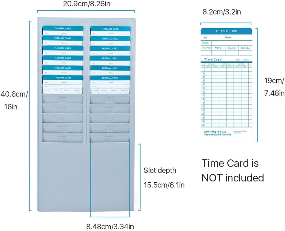 Amazon Com Time Card Rack 24 Pocket Slots Wall Mounted Durable