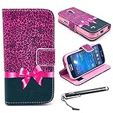S4 Mini Case, Galaxy S4 Mini Case, Speedtek Bowknot Pattern Premium PU Leather Wallet Flip Protective Skin Case with Magnetic Closure for Samsung Galaxy S4 Mini i9190 (2013) (Built-in Credit Card/ID Card Slot)
