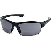 Incredible Bargains The Foster Bifocal Sun Reader Sport and Wrap Around Reading Sunglasses, Unisex Half Frame Readers