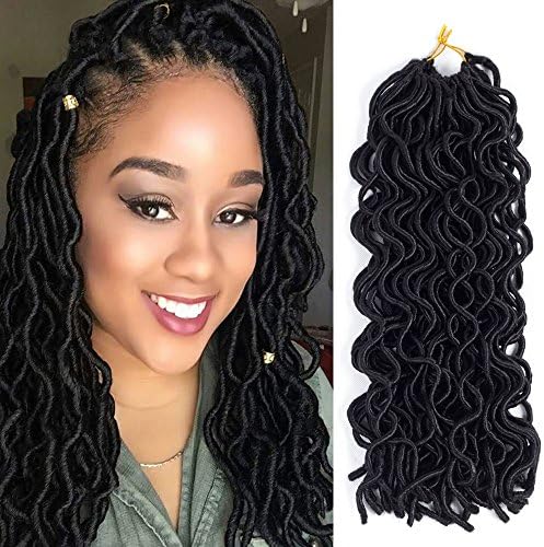 Dingxiu (3Packs Deal)20'' Wavy Faux Locs Crochet Braids Hair Extensions Dreadlocks Curly Fauxlocs Synthetic Braiding Hair Havana Mambo Twist for Black Women 20 inch 24strands/pack(2#)