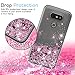 LG G5 Case with Tempered Glass Screen Protector [2 Pack] for Girls Women,LeYi Cute Glitter Bling Shiny Moving Quicksand Liquid Clear TPU Protective Phone Cover Case for LG G5 ZX Rose Gold