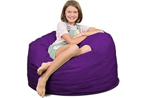 ULTIMATE SACK Bean Bag Chairs in Multiple Sizes and Colors: Giant Foam-Filled Furniture - Machine Washable Covers, Double Stitched Seams, Durable Inner Liner. (3000, Purple Suede)