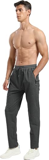 HCSS Mens Joggers Tracksuit Bottoms Grey Grey06 3XL Cotton Zip Pockets view 4