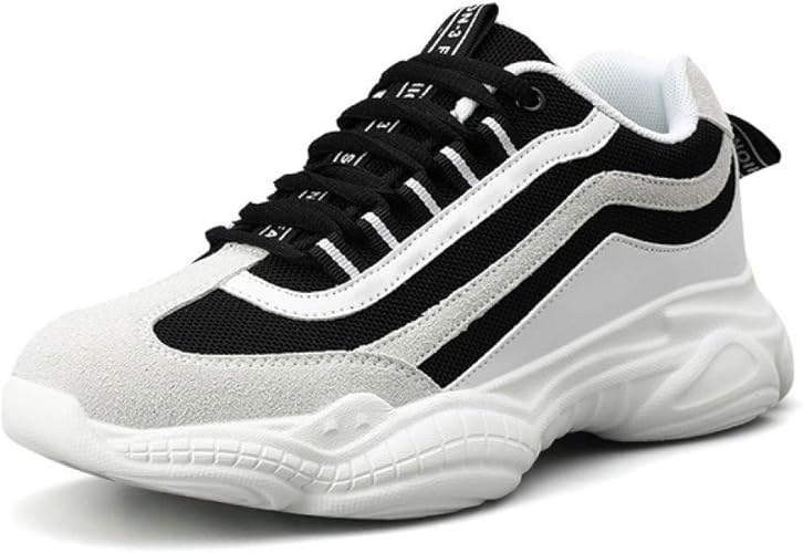Amazon Yikaifei 厚底シューズ メンズ スポーティスニーカー 厚底靴 スニーカーシューズ 運動靴 男性用 スポーツ レザー メッシュ レースアップ シンプル 日常着用 Yikaifei シューズ バッグ