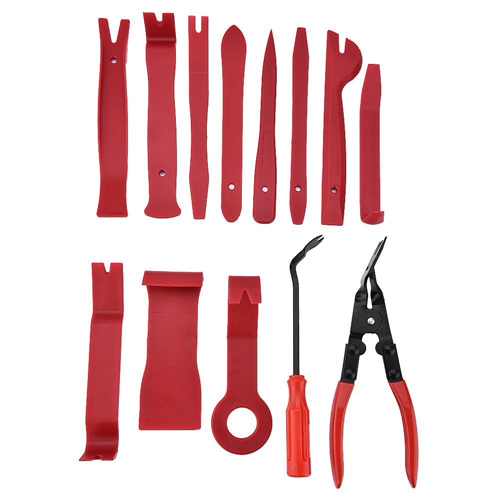 13 pcs Trim Removal Tool Set, Auto Trim Removal Tool Kit with Clips Fasteners Remover Pliers for Automotive Car Door Panel BodyTrim Removal hand operated tools