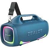 ZEALOT Bluetooth Speaker, 110W Peak(100W) Booming Sound Speakers Wireless, Dual Pairing, XBass, BT 5.3, 24000mAh Power Bank, Portable Outdoor Waterproof Speaker for Camping, Beach Party(Dark Blue)