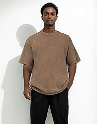 Suvipnee Men's Acid Wash T-Shirts Oversized Unisex