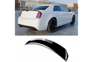 Oasiland Rear Spoiler Compatible with 2011-2023 Chrysler 300 300C 300S, Glossy Black R Style Trunk Exterior High Kick Tail Deck Lid Wing Lip Splitter Fit for 11-23 4-Door