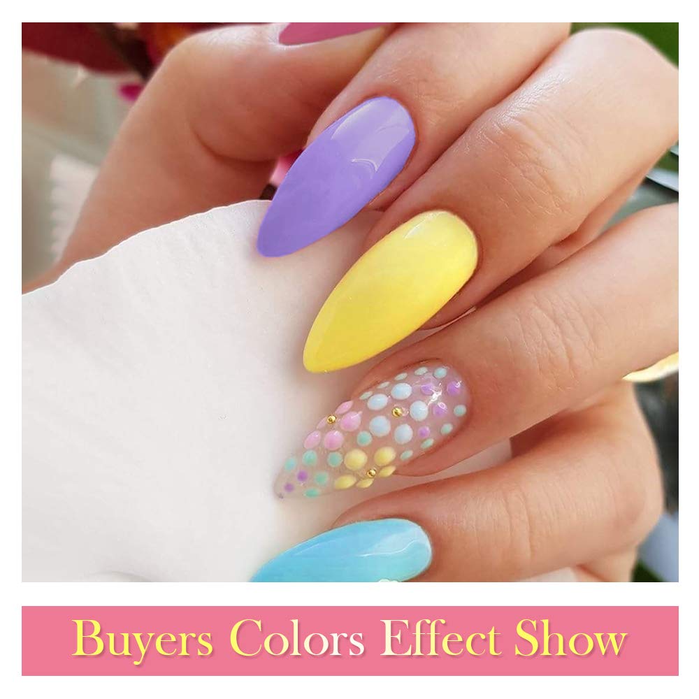 AZUREBEAUTY Gel Nail Polish Set - 6PCS Sweet Candy Neon Colors Nail Art Gift Box, Soak Off UV LED Manicure Bright Color Starter Kit 0.24 OZ