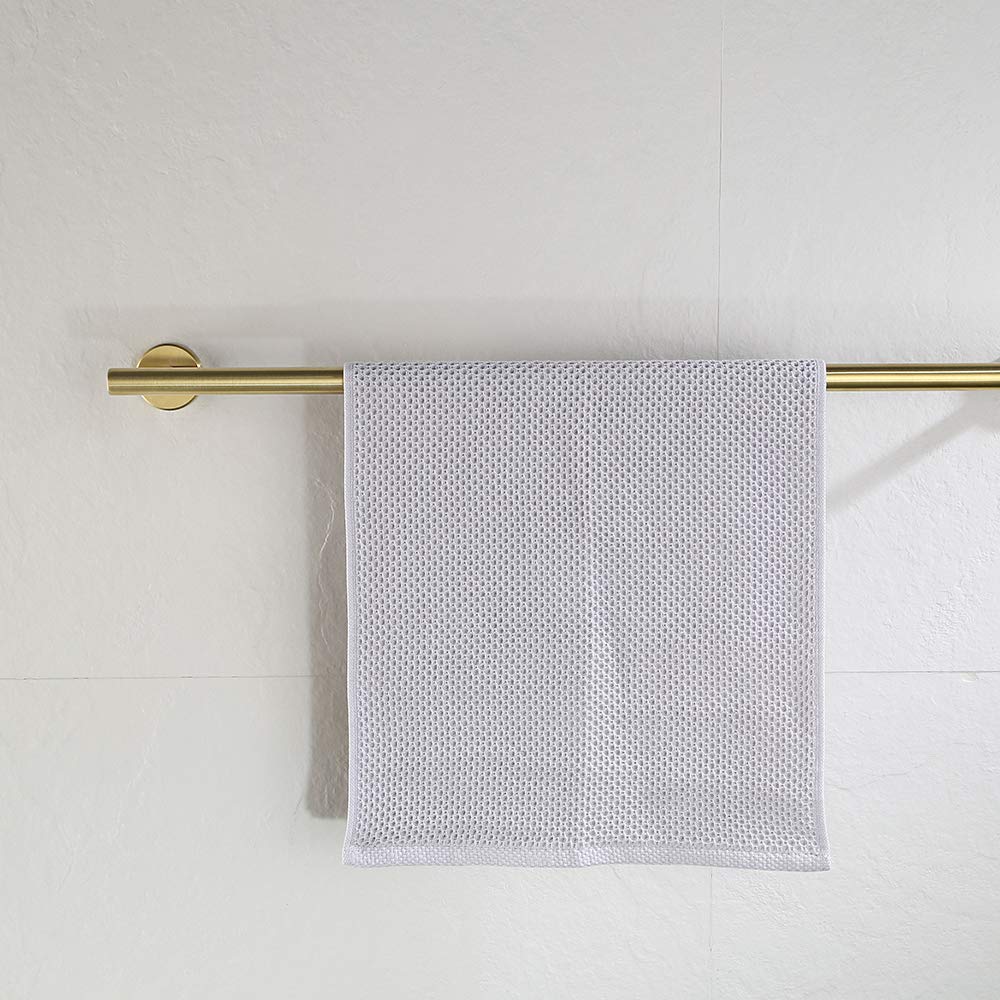 JQK Bath Towel Bar, 24 Inch Brushed Gold Towel Rack Bathroom, Stainless Steel Towel Holder Wall Mount, Total Length 27 Inch, TB110L24-BG