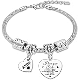 Sister Bracelets for Women Sister Birthday Gifts Stainless Steel Bracelet from Sisters Gifts for Birthday Friends Bracelet Friendship Bracelets for Sisters Christmas Long Distance Friendship Gift