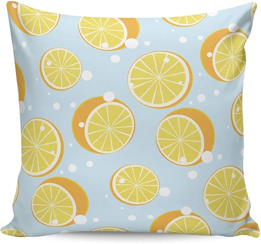 Amazon Com Fruit Pattern Throw Pillow Cover Cute Lemon Art Design