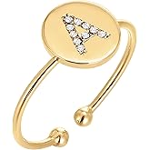 PAVOI 14K Gold Plated Initial Ring Stackable Rings for Women | Fashion Rings