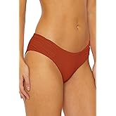 Soluna Swim Womens Buckle Up Shirred Bikini Bottom, Cheeky Coverage, Swimwear Separates for Women