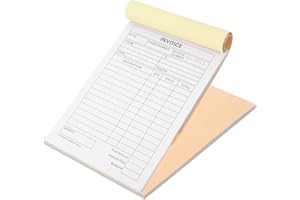 CRAFTHROU Order Invoice Books 2 Pack 3-Part Receipt Pads Writing Surface for Small Business Use in Food and