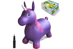 HotMax Unicorn Bouncy Horse, Inflatable Bouncy Animals Hopper for Toddlers, Ride on Rubber Jumping Toys for Baby Girl or Boy 1st Birthday Gift 2 3 4 Year Old (Purple)