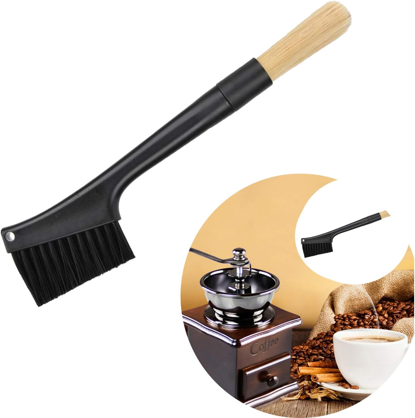 Coffee Grinder Cleaning Brush with Two Head, Dusting Espresso Brush