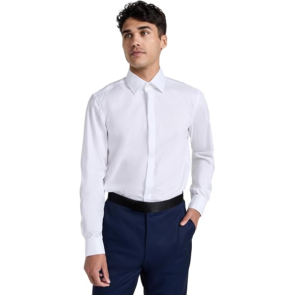 Amazon.com: Tommy Hilfiger 100 % Cotton LS Slim Fit Non Iron Men's Dress  Shirt Blue -16 .5 32/33 : Clothing, Shoes & Jewelry