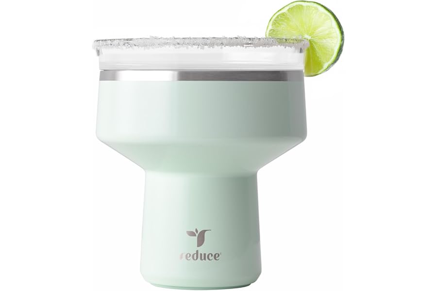 REDUCE Saltini 16 oz Cocktail Tumbler - Insulated Margarita Tumbler with Lid - Keeps Drinks Cold for 10 Hours - 360 Sippable Book
