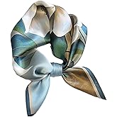 PLIPON 100% Mulberry Silk Neck Scarf - 21"x21" Small Printed Square Neckerchief Scarves for Women Gift Packed