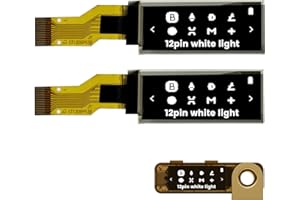 elecsung 2PCS OLED LCD Display Module, 0.91" 4 Wire SPI Serial OLED Screen Driver,128x32 3.3V ~ 4.2V for Ledger Nano S (12Pin White Light, 2pcs)