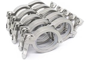 QiiMii 13MHHM Stainless Steel 304 Single Pin Heavy Duty Tri Clamp with Wing Nut for Ferrule TC 2"(10 Pack) (2 Inch)