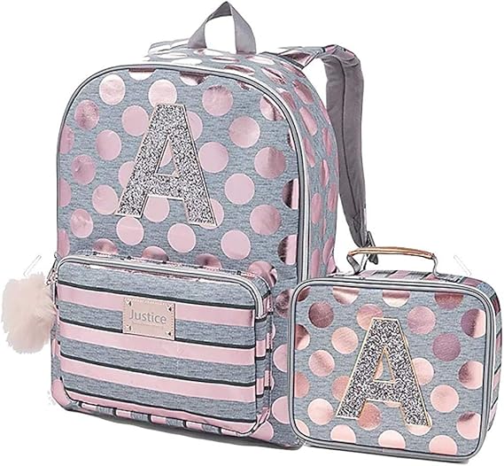 justice unicorn backpack letter j
