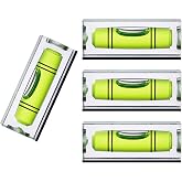 GEONASSUR 40mm Magnetic Mini Bubble Levels, 4 Pack | 40 x 17 x 15mm, magnetic base, three-line grid, 4-pack for machinery, 3D printers, cameras, RVs and furniture