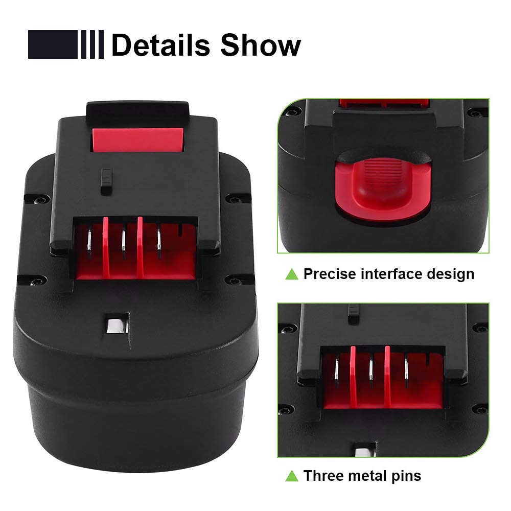 [Upgraded] 3600mAh Replacement for Black and Decker 12v Battery