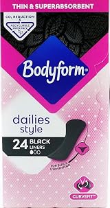 Bodyform Dailies Style 28 Black Liners Multipack 2 Pack 56 Panty Liners