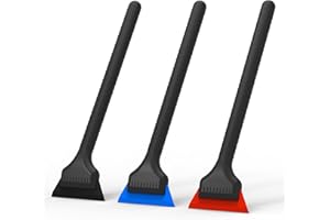 Gomake Vinyl Wrap Tool Kit Small Window Tint Squeegee for Vinyl PPF Tool, 3 PCS Different Hardness Rubber Blade Quarter Squeegee with Anti-Slip Handle for Car Corner Window Windshield Glass Mirror