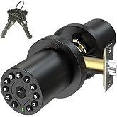 iulock IU-20 Code Door Lock, Electronic Door Knob with Keypad and Key, Auto Lock, Waterproof, Passage Function, Long Battery Life,50 Codes, Easy to use and Install for Office/Warehouse/Bedroom/Garage