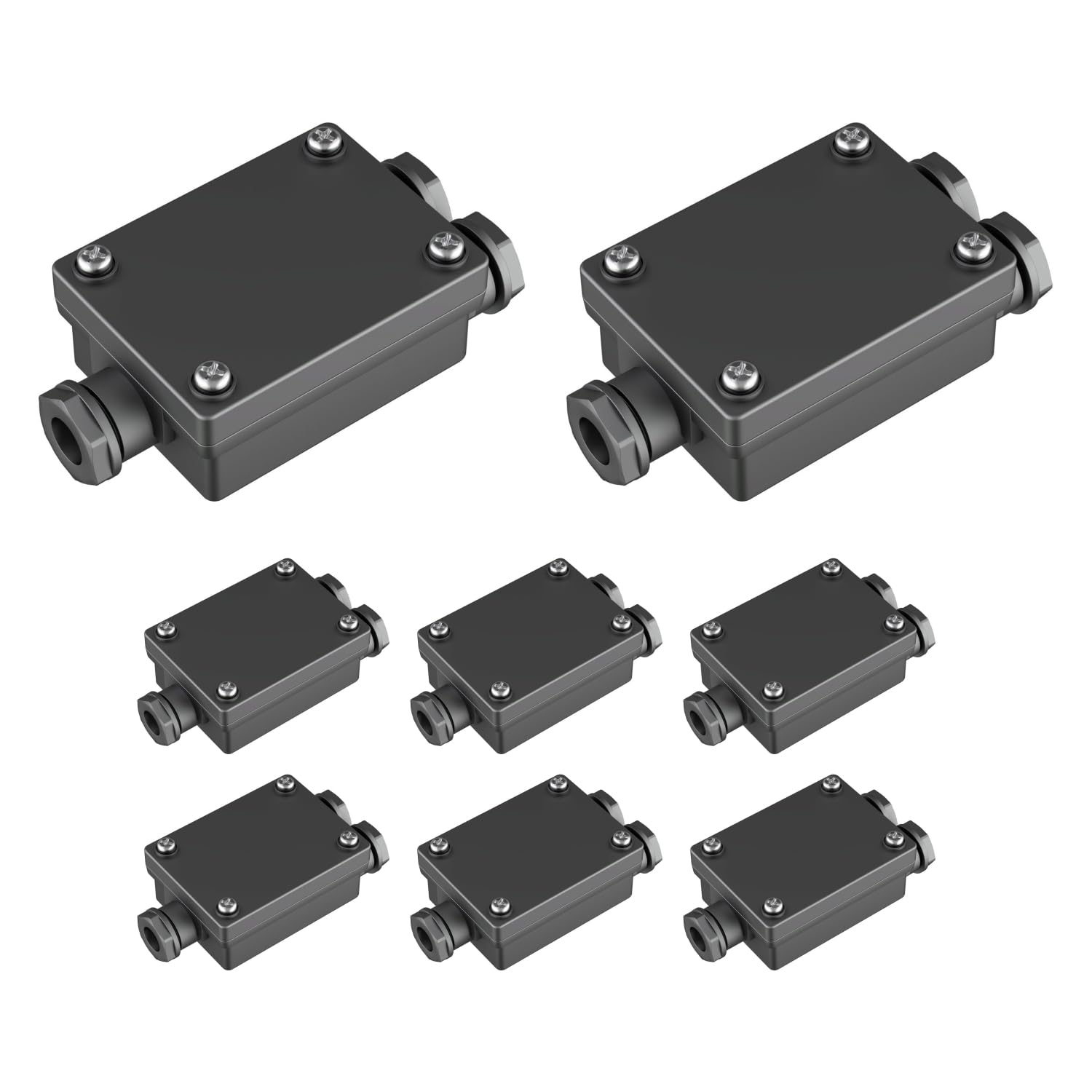 ledscom.de 8 pieces 2-way cable connector for outdoor use, IP68, sleeve for 6-8mm cable diameter