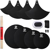12 Pcs Drum Mute Pads Set, Drum Cymbals Dampeners Silencer Pad Practice Kit | Drum Dampening Pads, Cymbal Mufflers Included, Durable Foam Drum Pad, For Indoor Quiet Home Practice, Realistic Rebound Feel