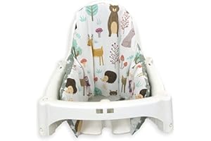 BEBEK OZEL High Chair Cover for IKEA Antilop,Cotton Cover for Inflatable Cushion, Cushion Cover for High Chairs for Babies and Toddlers, High Chair Accessories, It is Only Cover! (Nature Green)
