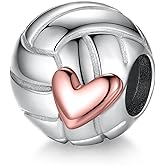 Sport Charms 925 Sterling Silver Volleyball Charms for Bracelets Jewelry Gifts for Women Sport Lovers