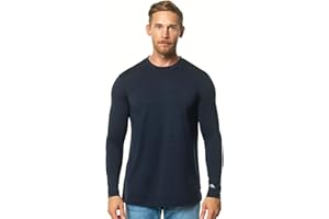 MERINO.TECH Merino Wool Base Layer Mens - 100% Merino Wool Shirts for Men Thermal Underwear Long Sleeve T-Shirt for Hiking Hunting