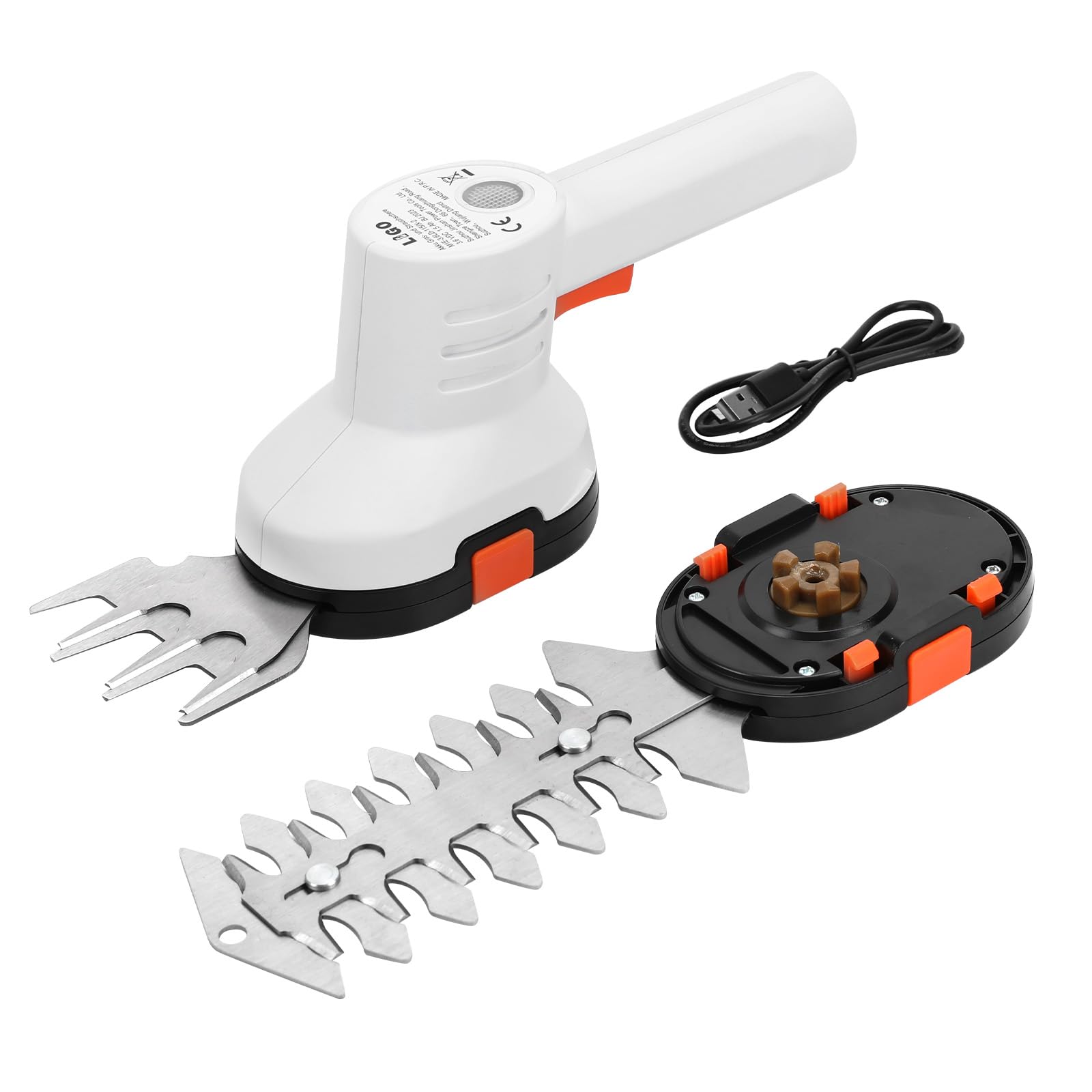 LIGO 3.6V Cordless Grass Shear with USB Recharger, 1500mAH Battery Powered, 100mm Length for Shrub Blade, 70mm Width for Grass Blade (X-2)