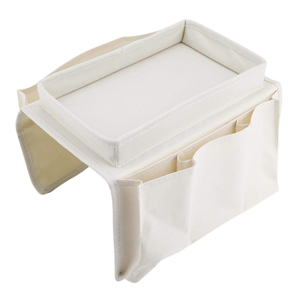 Jadpes Sofa Armrest Hanging TV Remote Control Organizer Couch Storage Bag with Cup Holder Tray Holder for Cellphone Magazine Drinks Snacks (#3)