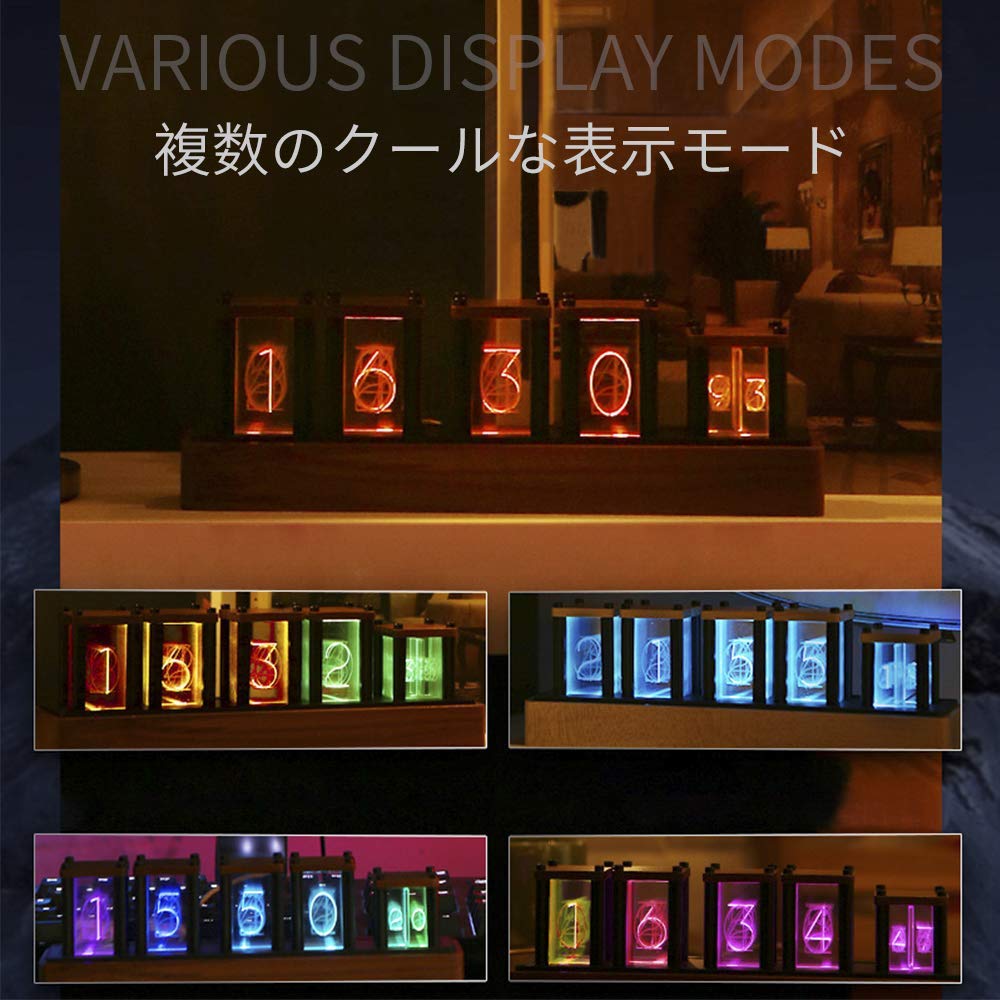 Mua RISEN Nixie Tube Style Clock Retro Modern Wooden Clock 16 Million ...
