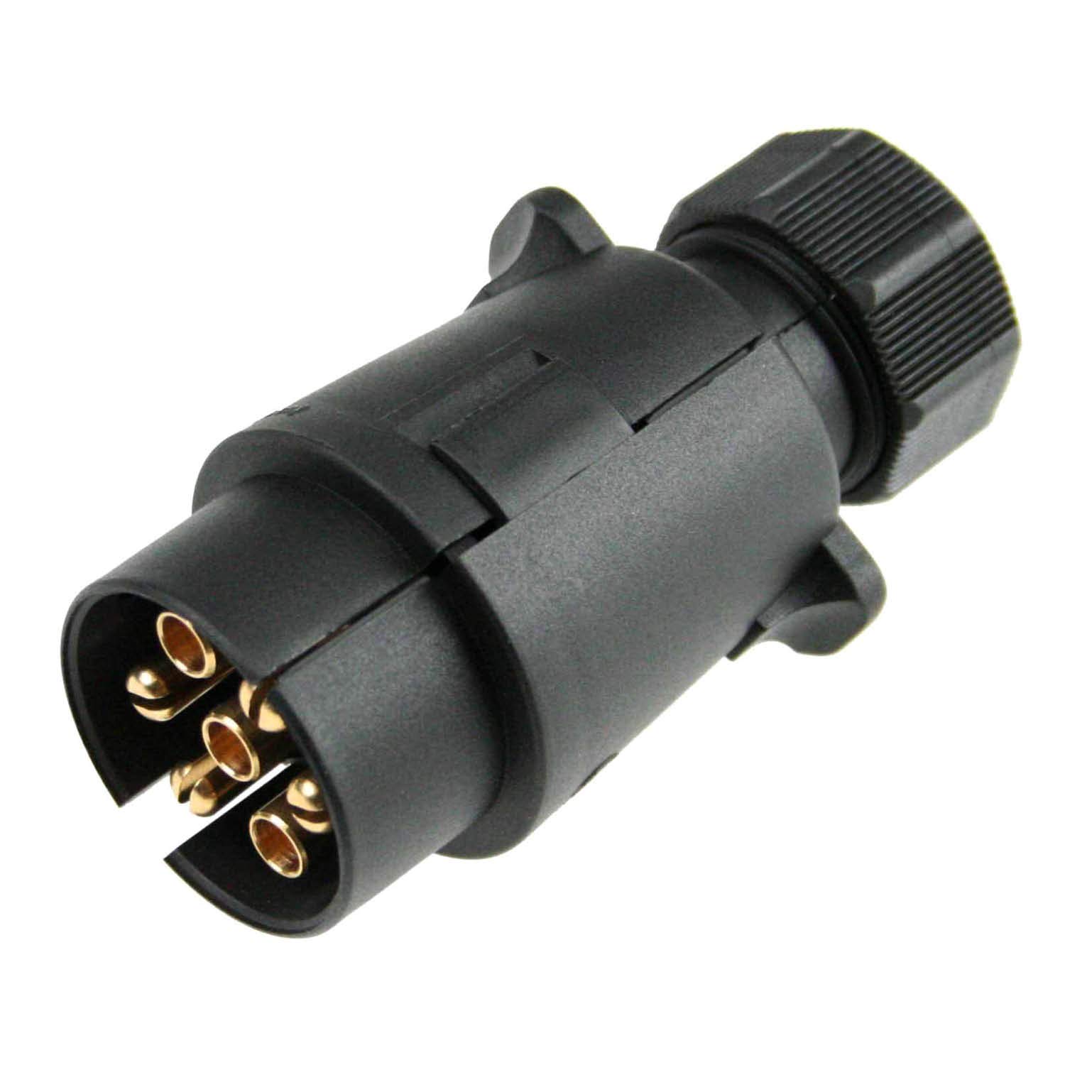 AS Schwabe 60462 12 V 7-Pin 7-Pole Heavy-Duty/Screw Terminal Car Trailer Plug - Black