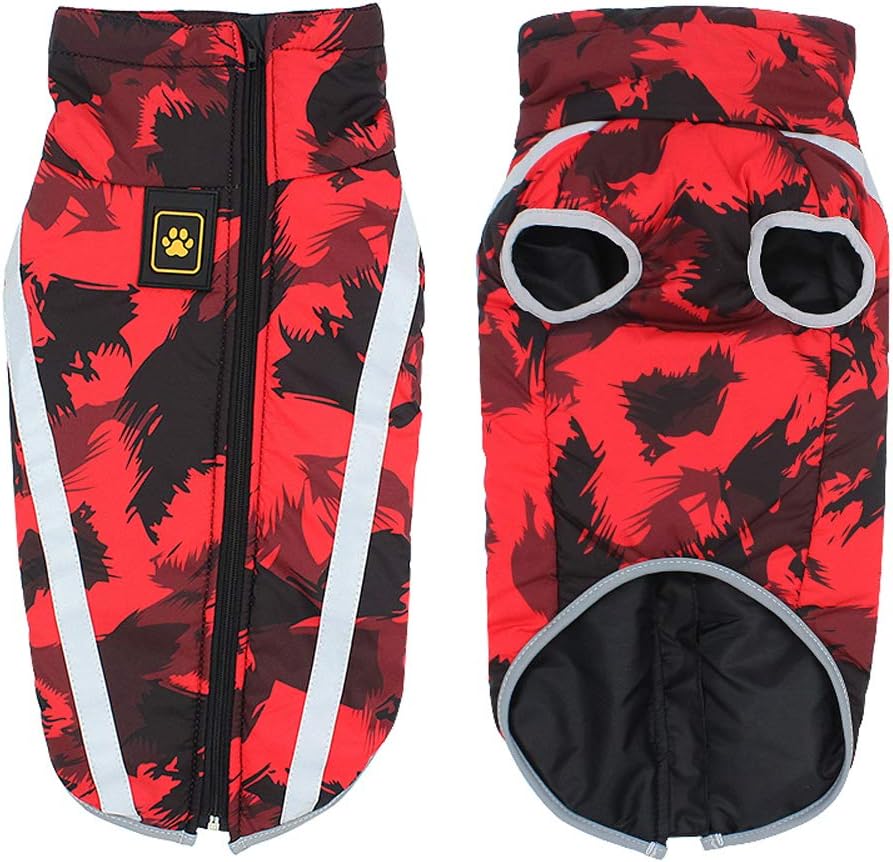 BT Bear Dogs Warm Coats Jackets,Dog Winter Clothes Soft Light Waterproof Coat Vest Padded Puffer For Large Dogs (3XL, Red Graffiti) - Image 3