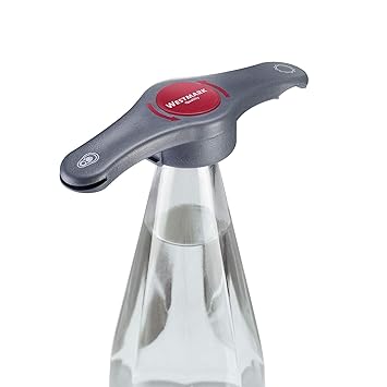 Westmark Kombiöffner, Flaschen-/Getränkedosenöffner, Länge: 14,7 cm, Kunststoff, Propeller 4 in 1, Schwarz/Rot, 10512280