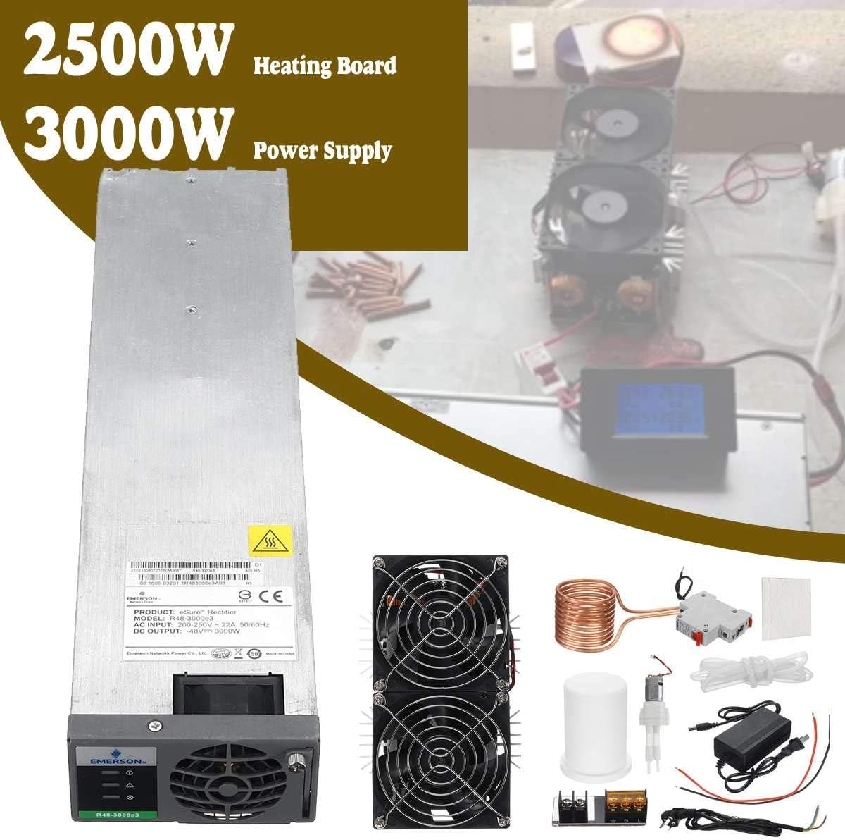 3000W ZVS Induction Heater Induction Heating Machine PCB Board Module Flyback Driver Cool Fan+48V 3000W Power Supply+ +Coil+pump