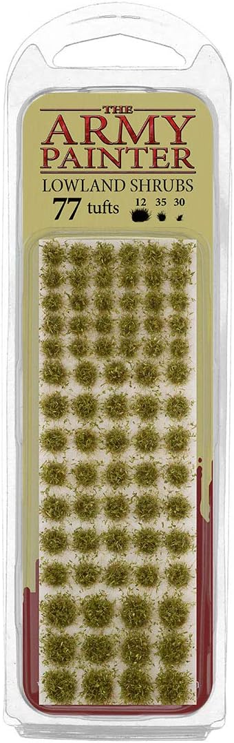 The Army Painter Lowland Shrubs, 77 Self Adhesive Static Grass Tufts in 3 Sizes, for Model Bases Terrain Scenics