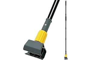 SOBONNE Commercial Mop Handle Heavy Duty,Industrial Mop Stick with Jaw Clamp Wet Gripper Mops Head Replacement Holder for Flo